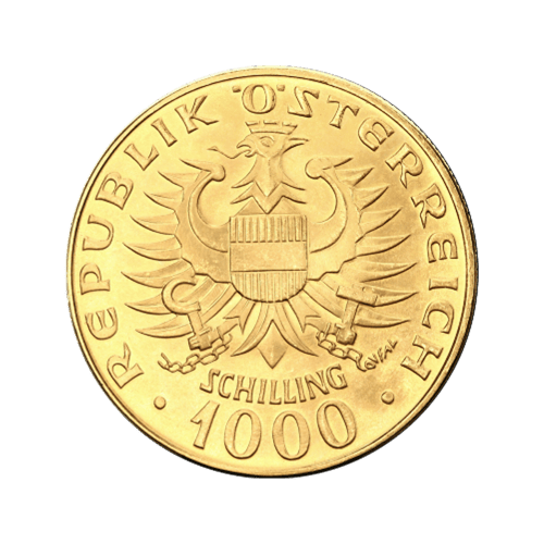 Pièce en or 1000 Schillings autrichiens Année aléatoire | Monnaie autrichienne
