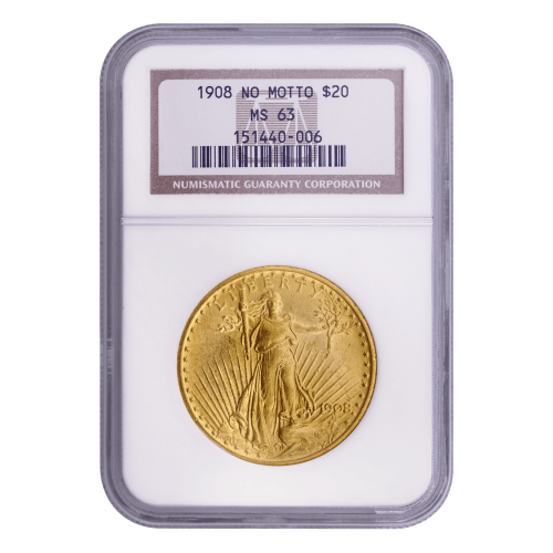 1908 $20 Saint-Gaudens Double NM MS-63 Gold Coin | United States Mint