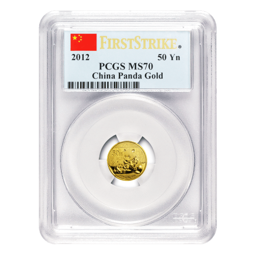 1/10 oz 2012 Chinese Panda PCGS First Strike MS 70 Gold Coin | Chinese Mint