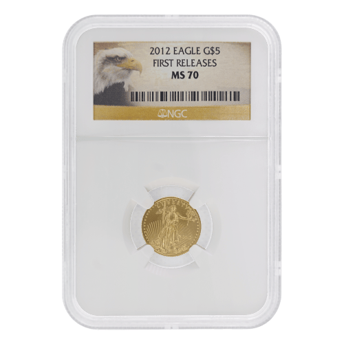 Pièce 1/10 once d'or MS-70 Premières pièces frappées NGC Aigle américain 2012 | Monnaie des États-Unis