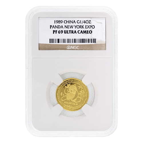 1/4 oz 1989 Chinese Panda NGC PF-69 Ultra Cameo New York Expo Gold