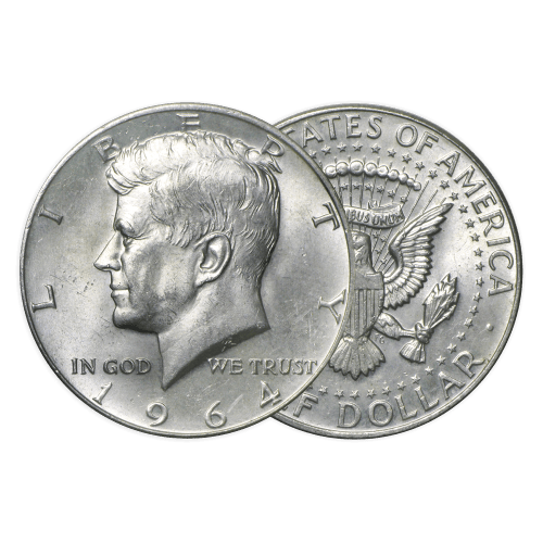 $1 Face Value Bag of 1964 Kennedy Half Dollar Circulation 90% Pure