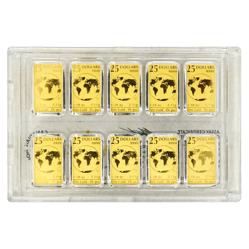 Lingot 1 once (10 x 1/10 once) en or Commerce mondial | Monnaie royale canadienne