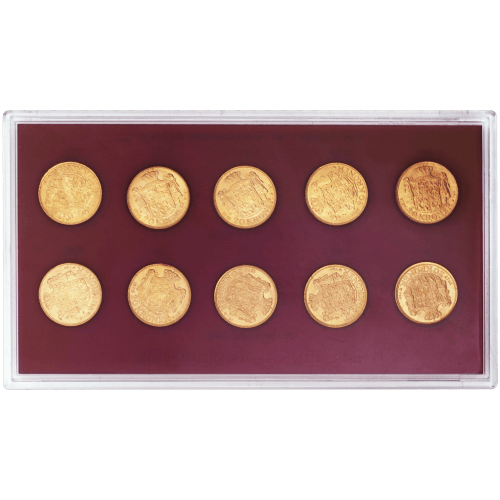 Set of 10 x Random Year Danish 20 Kroner Gold Coins | Silver Gold