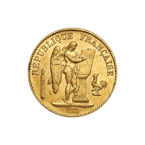 Random Year 20 Franc Lucky Angel XF Gold Coin