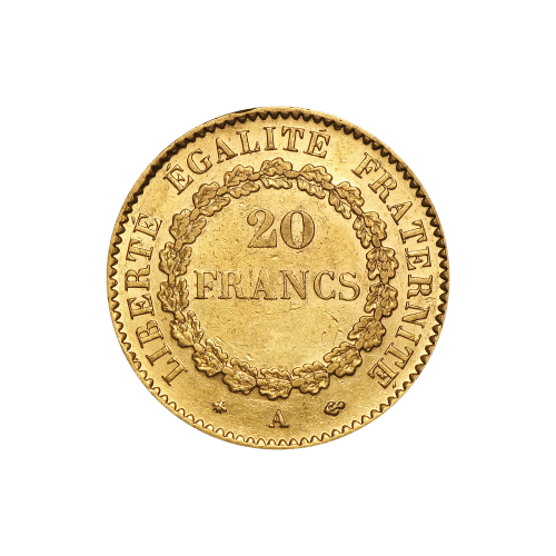 Random Year 20 Franc Lucky Angel XF Gold Coin