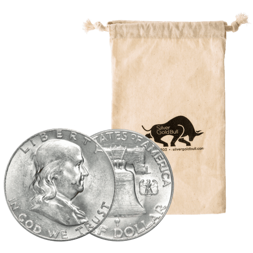 $10 Face Value Bag of Random Year Franklin Half Dollar Circulation 90% Pure Silver Coins | United States Mint
