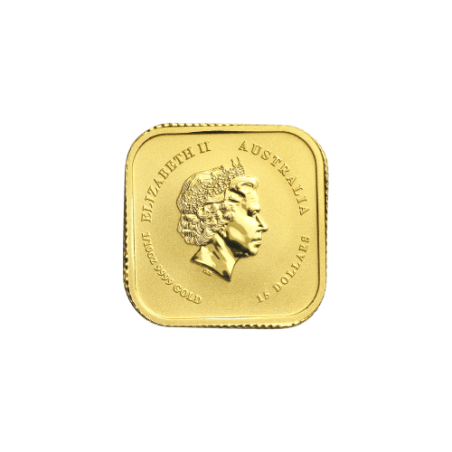 Pièce 1/10 once d'or Carte carrée Cours légal Année aléatoire | Monnaie de Perth