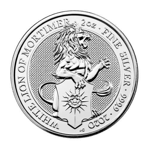 2 oz 2020 Queen's Beasts: White Lion of Mortimer Silver Coin | The