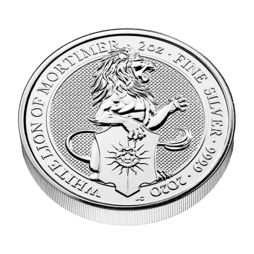 2 oz 2020 Queen's Beasts: White Lion of Mortimer Silver Coin | The