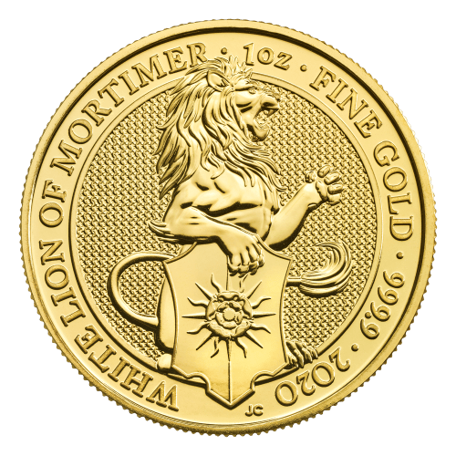 1 oz 2020 Queen's Beasts White Lion of Mortimer Gold Coin | The Royal Mint