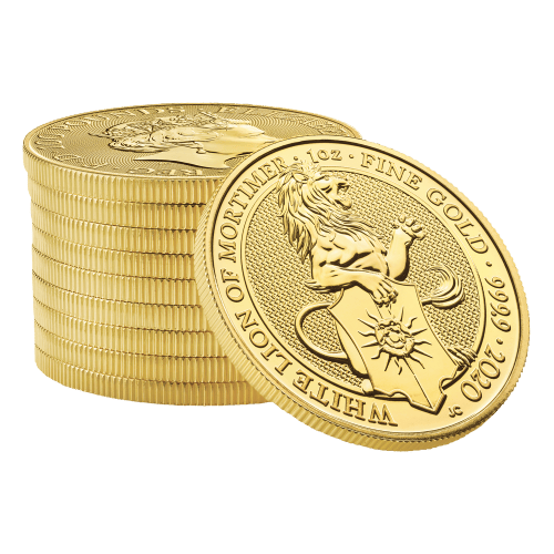 1 oz 2020 Queen's Beasts White Lion of Mortimer Gold Coin | The Royal Mint