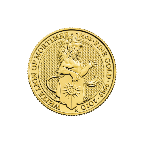 Pièce 1/4 once d'or Les Bêtes de la Reine : Le lion blanc de Mortimer 2020 | La Monnaie royale