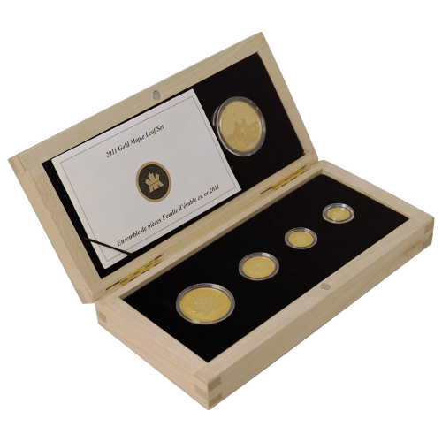 Ensemble de 4 pièces d'or Feuille d'érable canadienne 2011