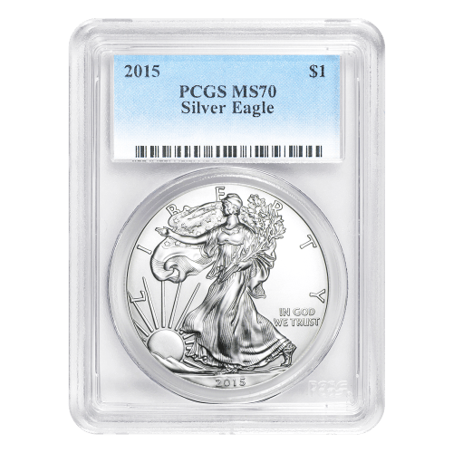 Pièce 1 once d'argent MS-70 NGC Premières pièces frappées Aigle américain 2015 | Monnaie des États-Unis
