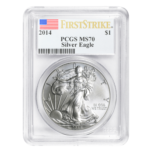 Pièce 1 once d'argent MS-70 NGC Premières pièces frappées Aigle américain 2014 | Monnaie des États-Unis