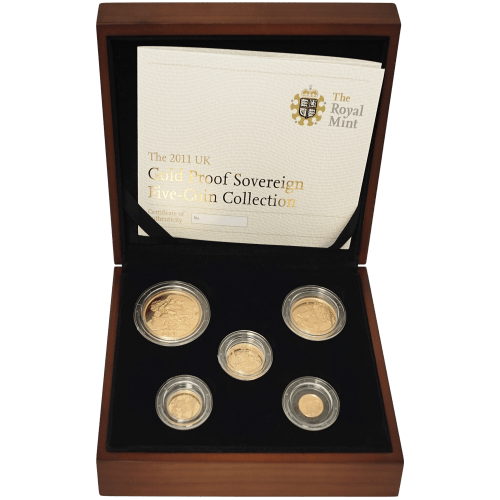 Ensemble Épreuve numismatique de 5 pièces en or Souverain Grande-Bretagne Année aléatoire | La Monnaie royale