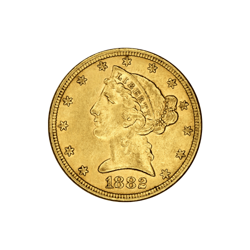 Pièce 5 $ en or AU Liberté Demi Aigle Année aléatoire | Monnaie des États-Unis