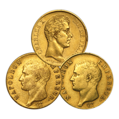 Pièce d'or 40 francs français Année aléatoire