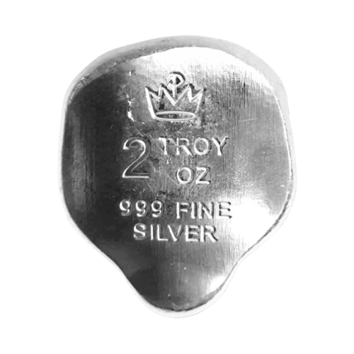 2 oz Hand Poured Alien Head Silver Bar | Monarch Precious Metals