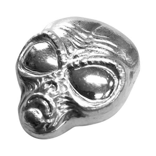 2 oz Hand Poured Alien Head Silver Bar | Monarch Precious Metals