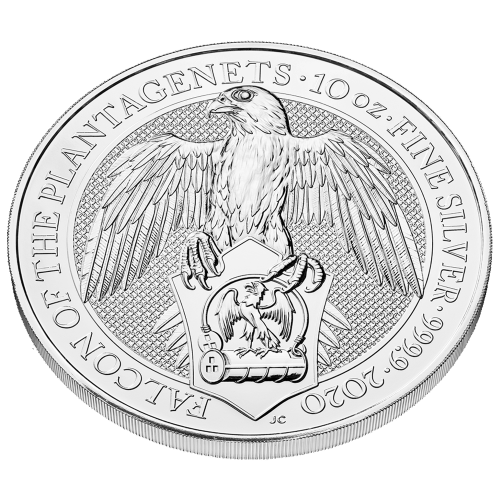 10 oz 2020 Queen's Beasts Falcon of the Plantagenets Silver Coin | The Royal Mint