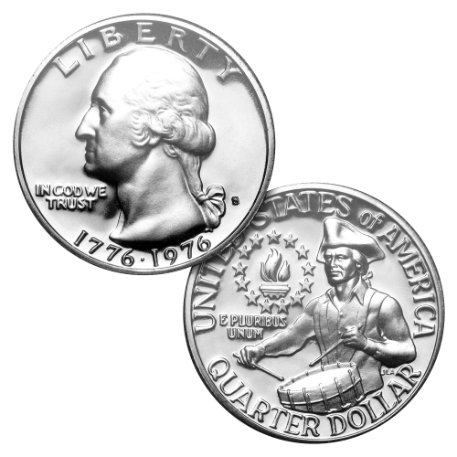 Ensemble de 3 pièces d'argent à 40 % Épreuve numismatique Bicentenaire des États-Unis 1976 | Monnaie des États-Unis