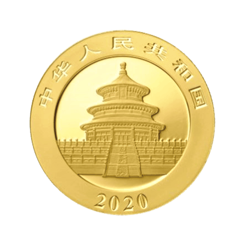 Pièce 15 grammes d'or Panda Chine 2020