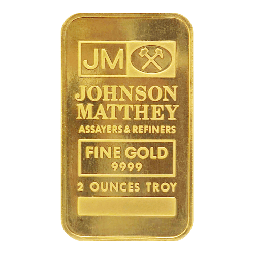 2 oz Blank Back Gold Bar | Johnson Matthey