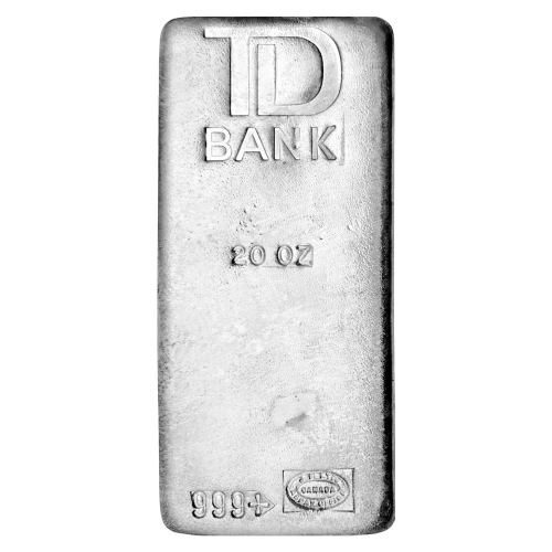 20 oz TD Bank Vintage Silver Bar | Johnson Matthey