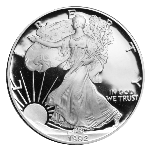 Pièce 1 once d'argent Épreuve numismatique Aigle américain 1992 | Monnaie des États-Unis