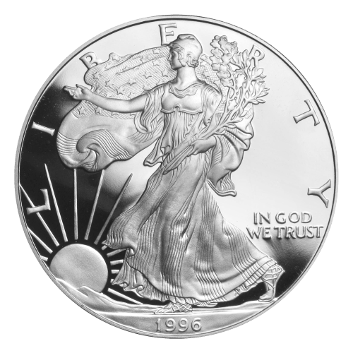Pièce 1 once d'argent Épreuve numismatique Aigle américain 1996 | Monnaie des États-Unis