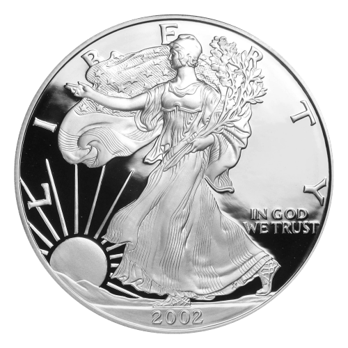 Pièce 1 once d'argent Épreuve numismatique Aigle américain 2002 | Monnaie des États-Unis