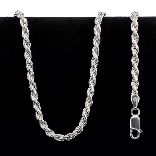 26.5 gram Twisted Rope Style Sterling Silver Necklace