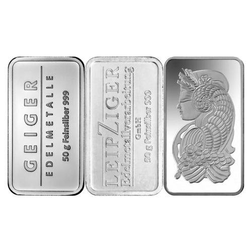 50 gram Assorted Silver Bar | Silver Gold Bull Canada