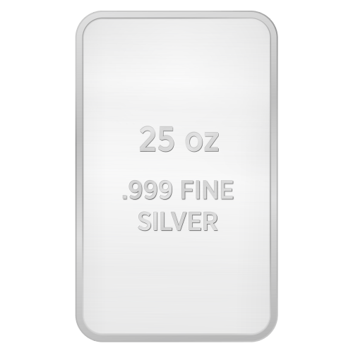 Lingot 25 onces d'argent divers