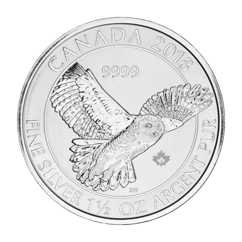 Pièce 1,5 onces d'argent Hibou des neiges canadien 2018