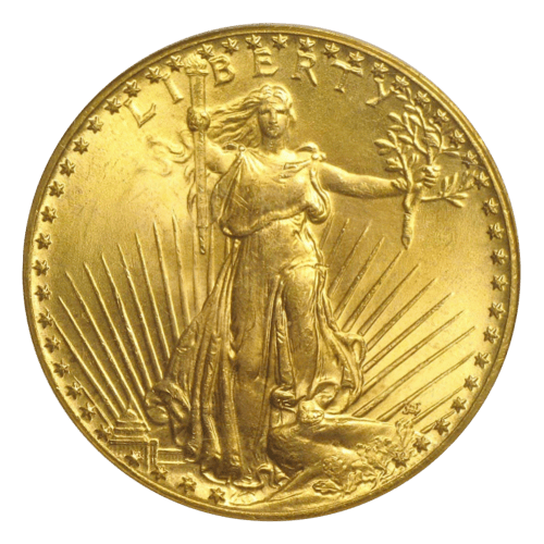 Pièce 20 $ en or MS-65 Double Aigle Saint-Gaudens Année aléatoire | Monnaie des États-Unis