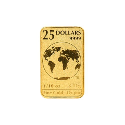 1 oz (10 x 1/10 oz) Random Year Tender Gold Bar | Royal Canadian
