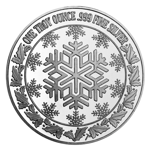 Ronde 1 once d'argent Série Fête de fin d'année Père Noël sur le toit | Monnaie de SilverTowne
