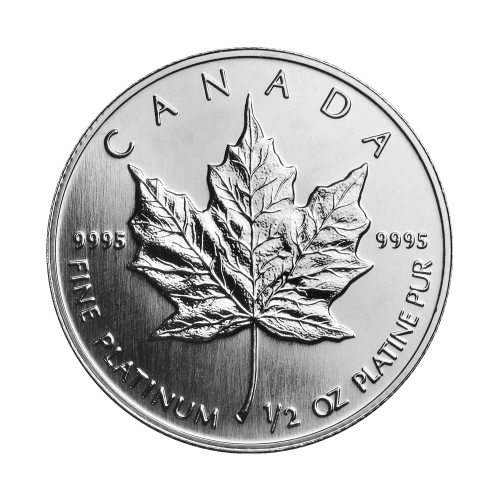 Pièce 1/2 once de platine Feuille d'érable canadienne Année aléatoire | Monnaie royale canadienne