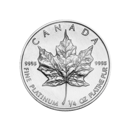 Pièce 1/4 once de platine Feuille d'érable canadienne Année aléatoire