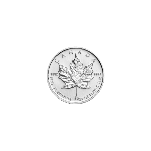 Pièce 1/2 once de platine Feuille d'érable canadienne Année aléatoire