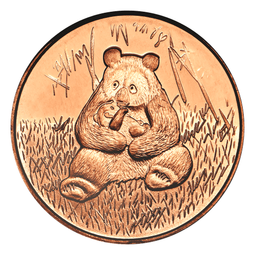 Ronde 1 once de cuivre Panda | Monnaie de SilverTowne