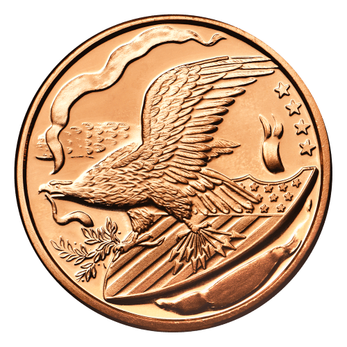 1 oz Eagle on Shield Copper Round | Silvertowne Mint