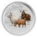 1 oz 2015 Lunar Year of the Goat Colorized Silver Coin
