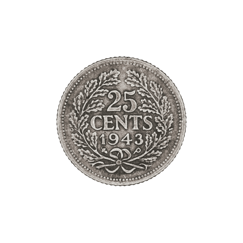 Random Year Netherlands Quarter 64% Pure Silver Coin