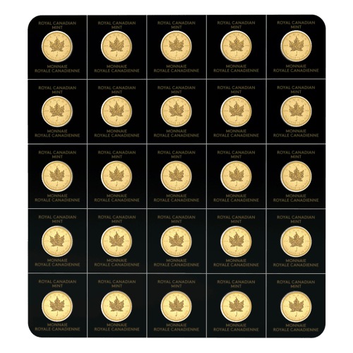 25 gram (25 x 1 g) 2020 MapleGram25 Sheet of Gold Coins | Royal Canadian Mint