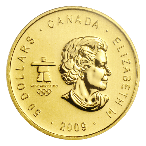 Pièce 1 once d'or Superb-Gem PCGS Feuille d'érable Olympique 2009 | Monnaie royale canadienne