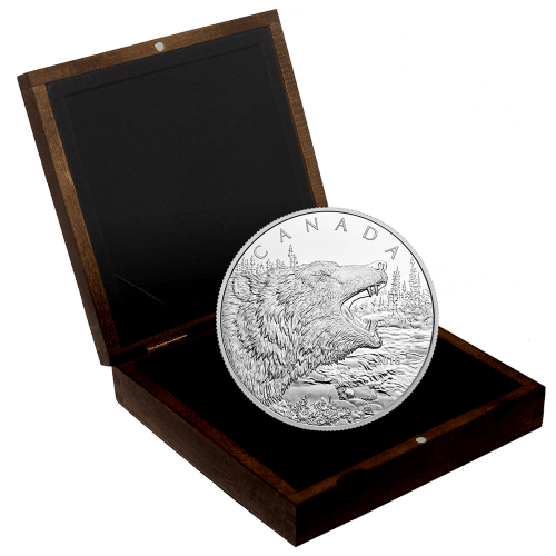 1/2 kilo 2019 Royal Canadian Mint Primal Predators |The Grizzly Silver Coin